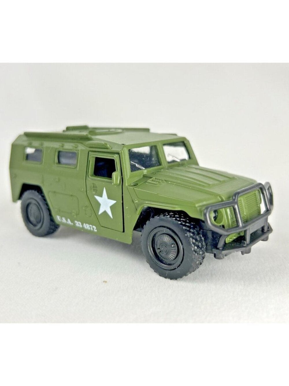 JFL Enterprises Army Jeep Diecast 4" Pull Back Wagon Humvee For Display or Parts